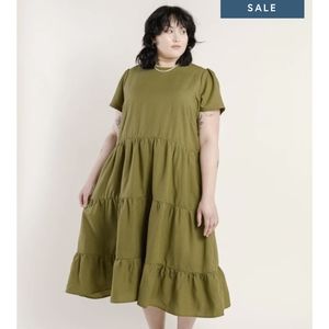 NWT Tradlands tiered chalet midi dress in olive